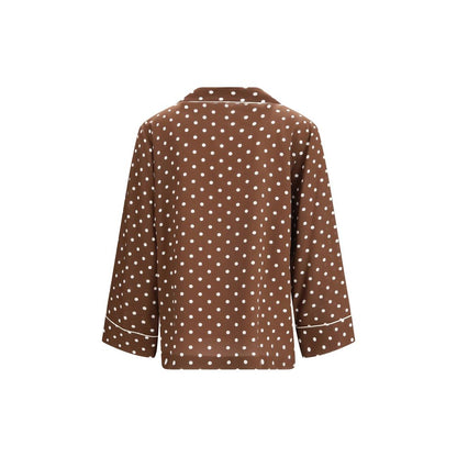 P.A.R.O.S.H. Brown Silk Pattern Shirt