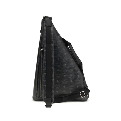 MCM Black Fabric Shoulder Bag - Aren Sling Backpack