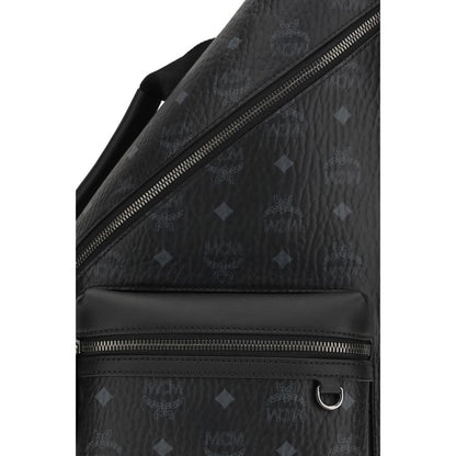 MCM Black Fabric Shoulder Bag - Aren Sling Backpack