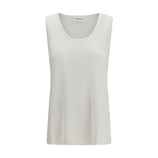 P.A.R.O.S.H. White Linen Tank Top