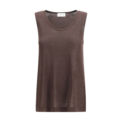 P.A.R.O.S.H. Brown Linen Tank Top