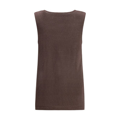 P.A.R.O.S.H. Brown Linen Tank Top