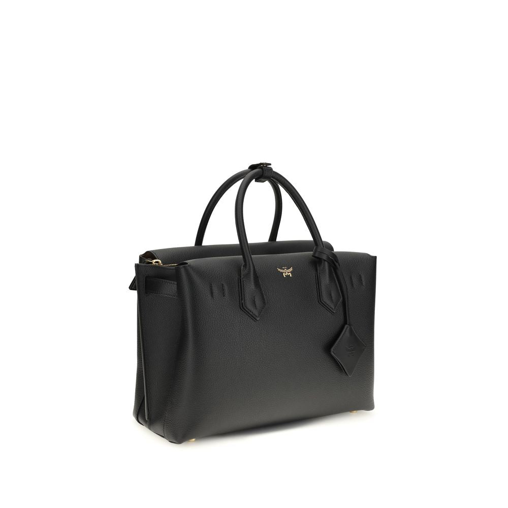 MCM Black Calf Leather Bos Taurus Shoulder Bag