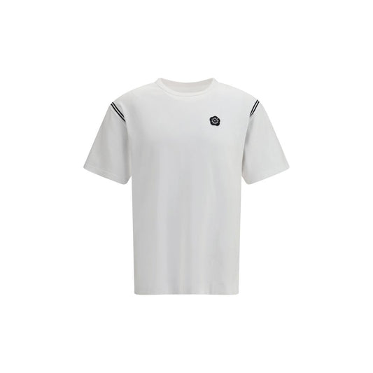 Kenzo White Cotton Sportswear T-Shirt with Boke Flower Embroidery