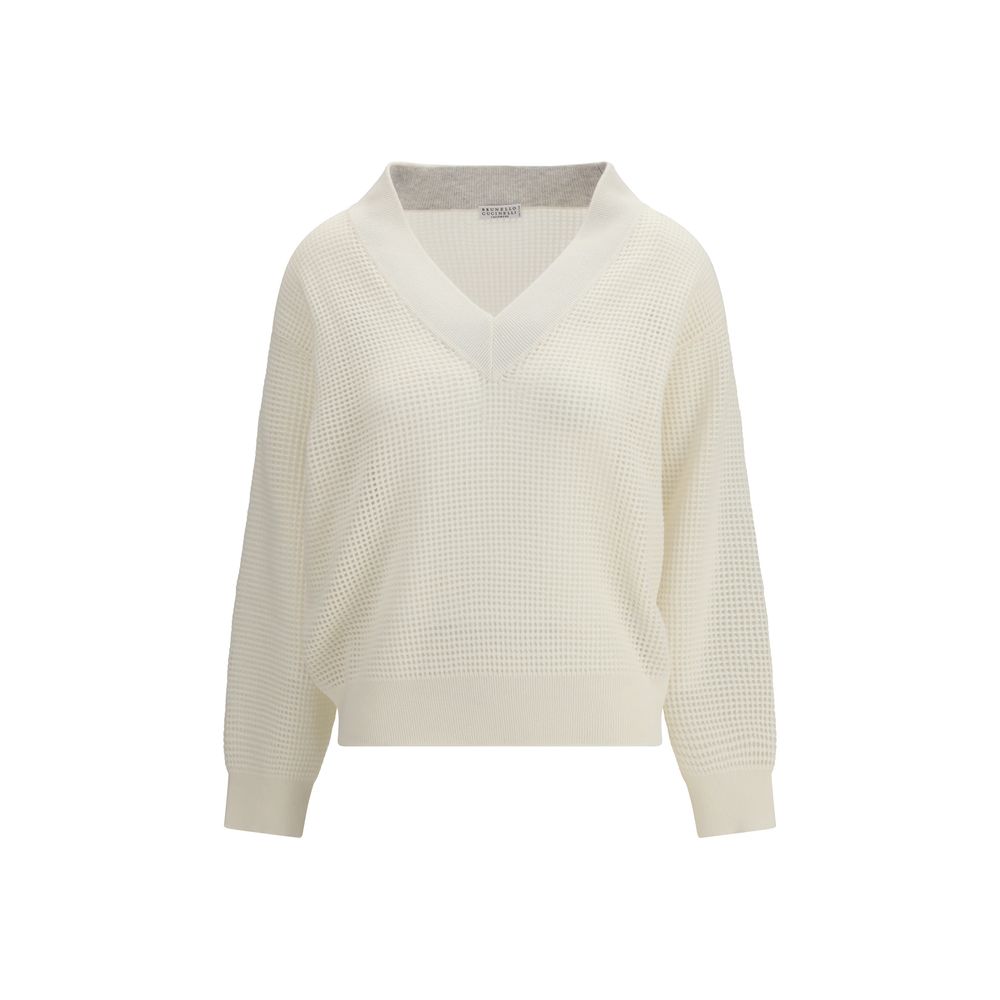 Brunello Cucinelli Cream Cashmere Sweater