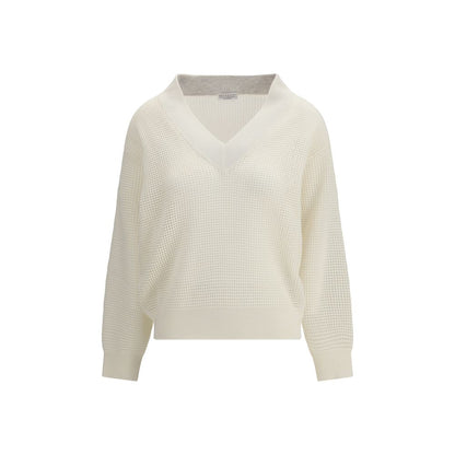 Brunello Cucinelli Cream Cashmere Sweater