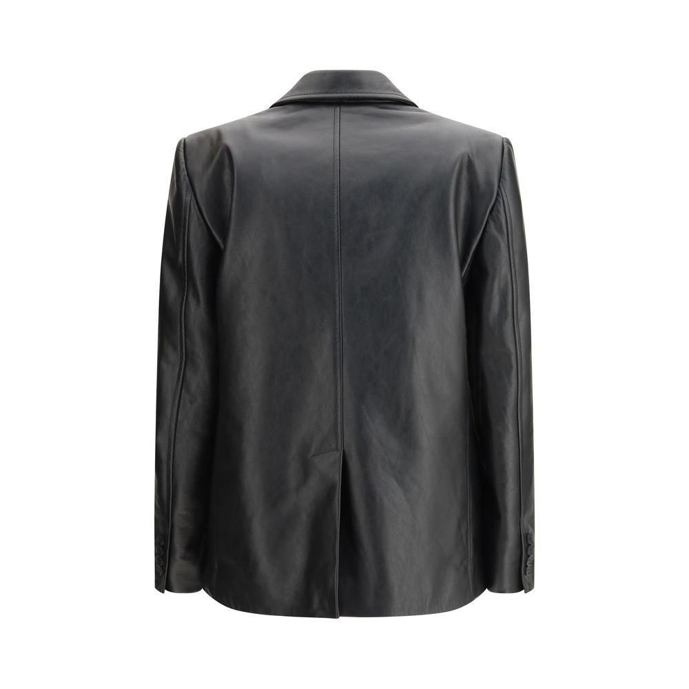 Balenciaga Black Leather Jacket - Refined Modern Tailoring