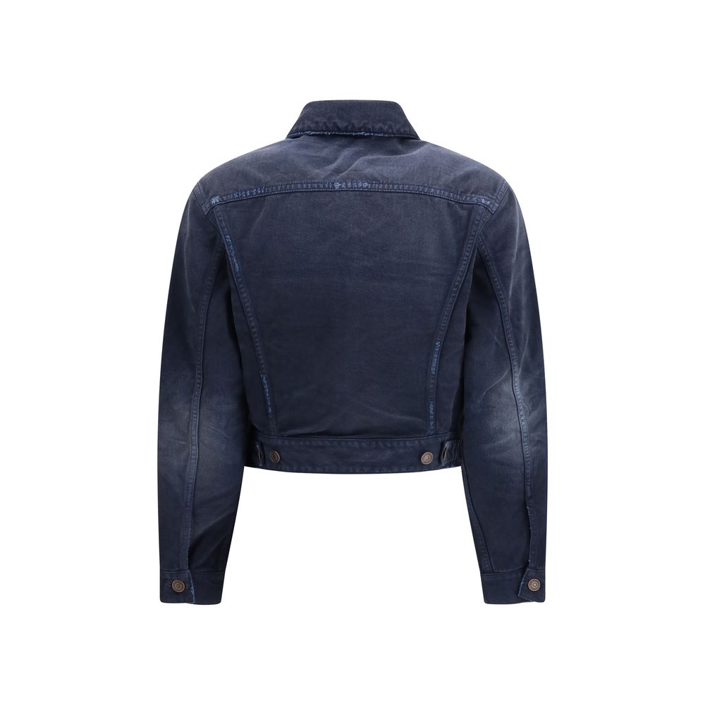 Balenciaga Blue Cotton Denim Jacket - Sculptural Contemporary Trucker Style