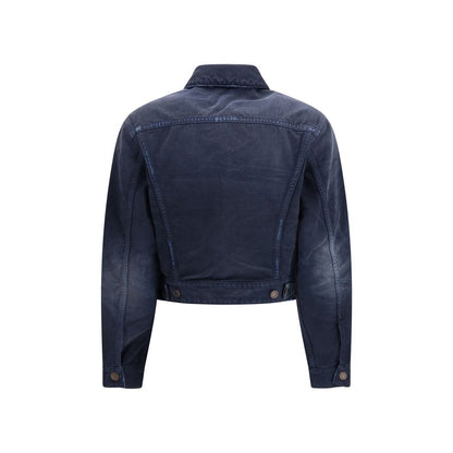 Balenciaga Blue Cotton Denim Jacket - Sculptural Contemporary Trucker Style