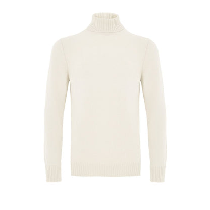 Gran Sasso White Wool Turtleneck Sweater - Timeless Elegance