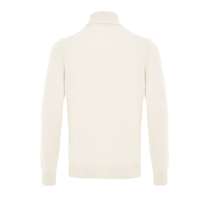 Gran Sasso White Wool Turtleneck Sweater - Timeless Elegance