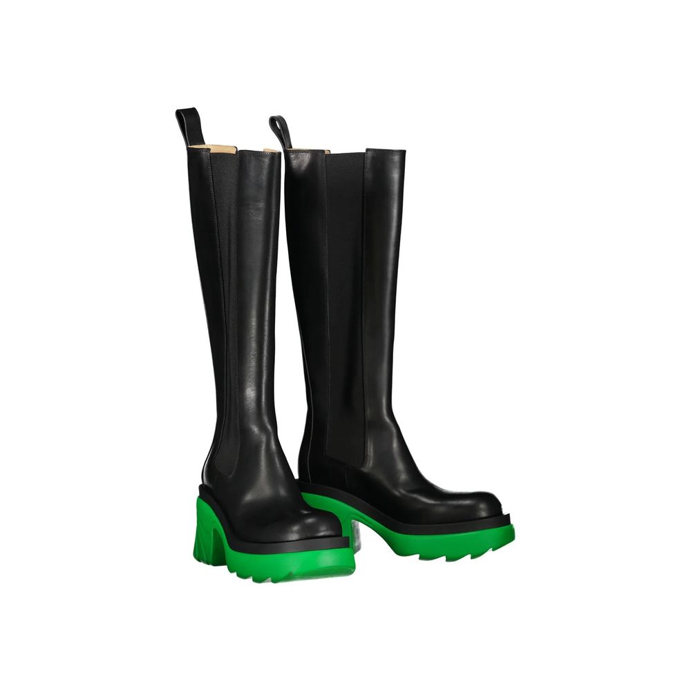 Bottega Veneta Flash Knee High Boots in Black Grass