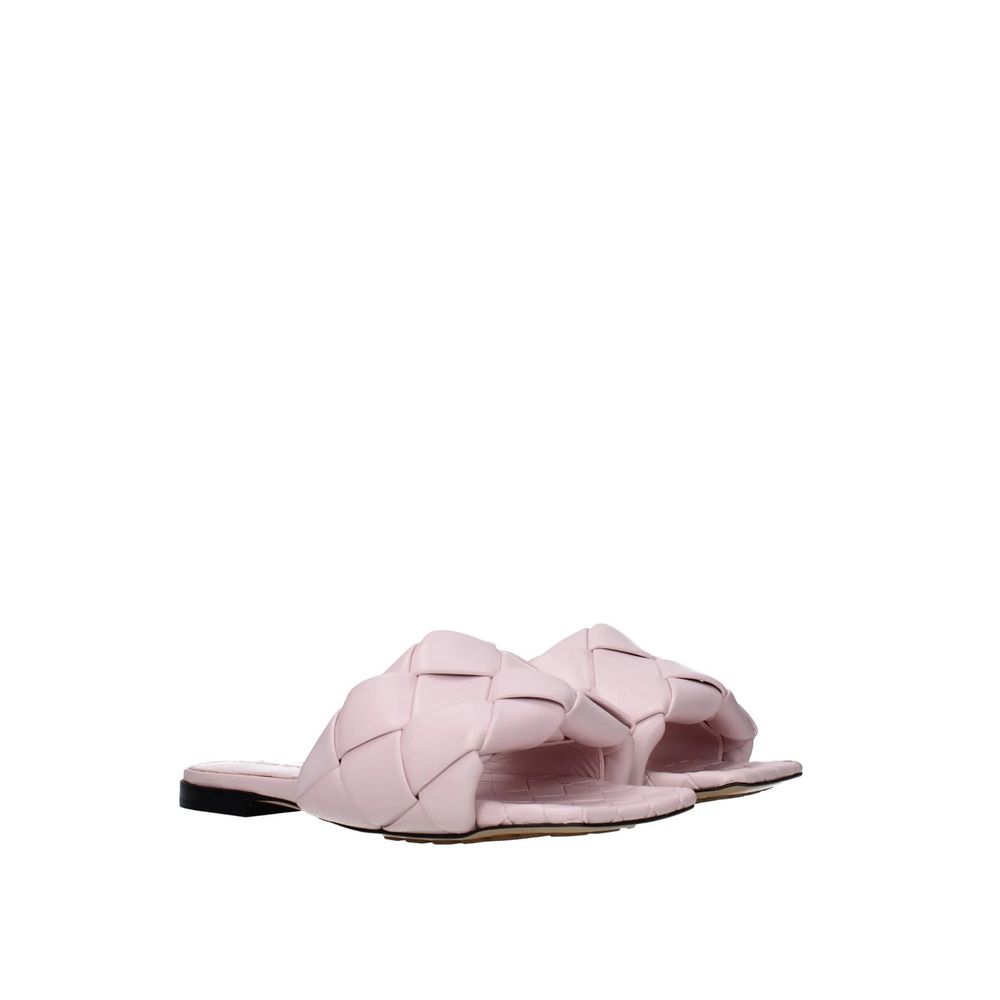 Bottega Veneta Pink Lido Calfskin Flat Sandals