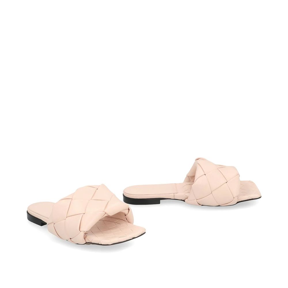 Bottega Veneta Pink Leather Lido Flat Sandals