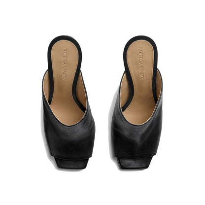 Bottega Veneta Black Lamb Leather Mules