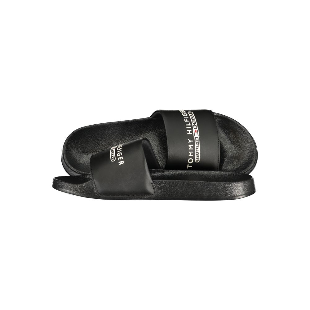 Tommy Hilfiger Black Polyurethane Men Slipper