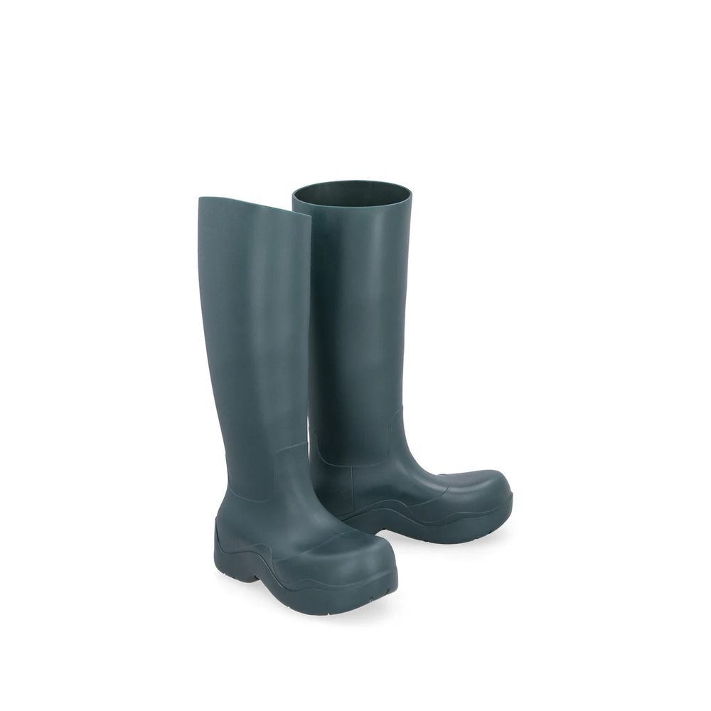 Bottega Veneta Green Rubber Rain Boots