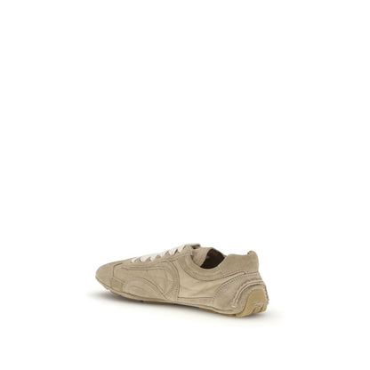 Prada Beige Lamb Ovis Aries Aries Athletic Sneakers
