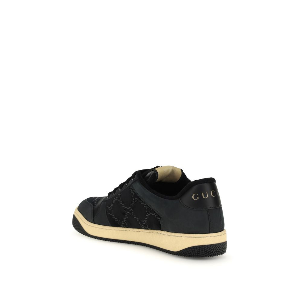 Gucci Black GG Crystal Screener Sneakers for Women