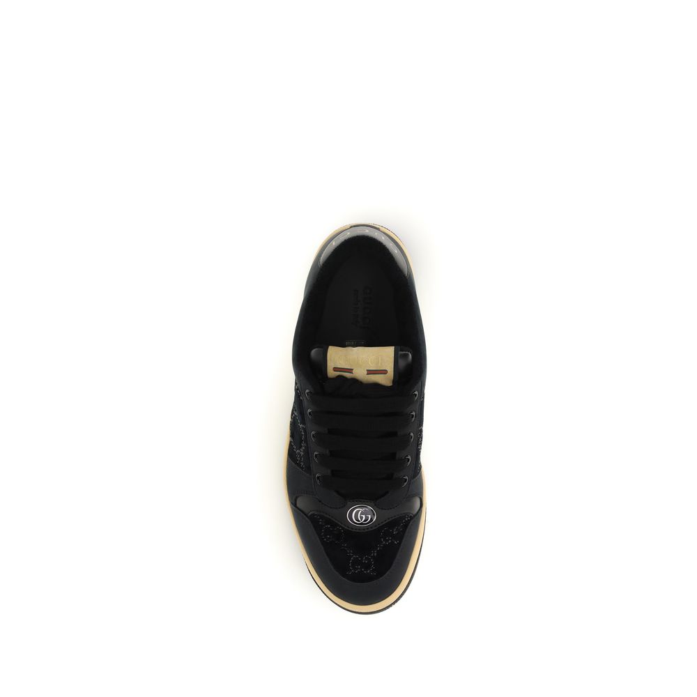 Gucci Black GG Crystal Screener Sneakers for Women