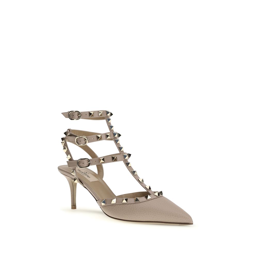 Valentino Garavani Nude Rockstud Leather Caged Pumps