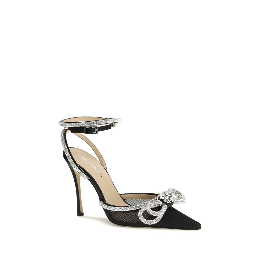 MACH & MACH Black Silk Pumps