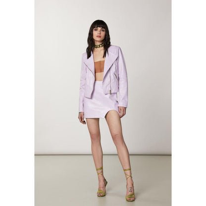 Patrizia Pepe Purple Leather Mini Skirt IT38 IT40 IT42 IT44