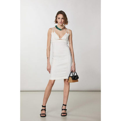 Patrizia Pepe White Flax Casual Dress IT44