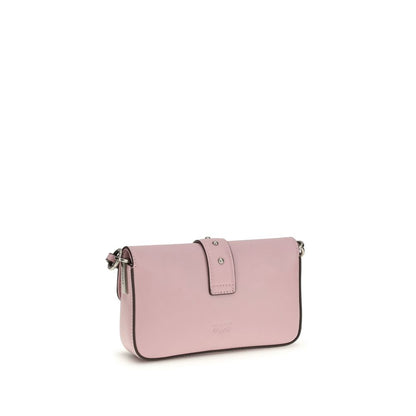 PINKO Pink Calf Leather Love One Micro Cross Body Bag