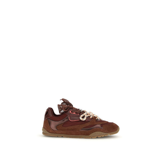 PINKO Bordeaux Calf Leather Yulia Chunky Sneakers