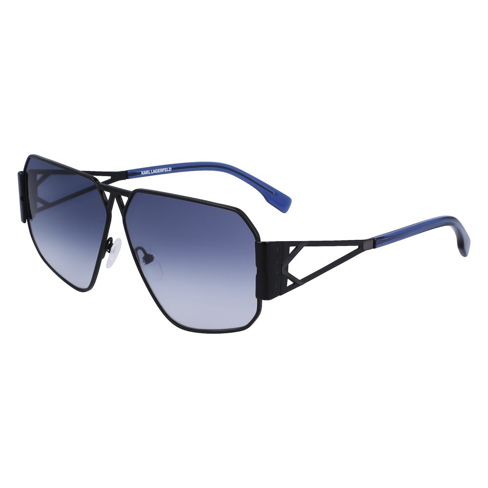 Karl Lagerfeld Unisex Sunglasses – Black Metal Frame, Blue Gradient Lenses