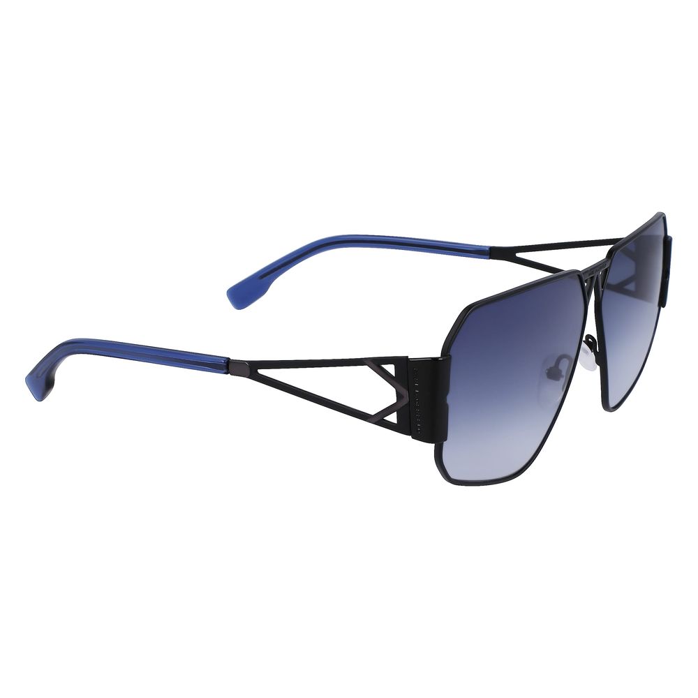 Karl Lagerfeld Unisex Sunglasses – Black Metal Frame, Blue Gradient Lenses
