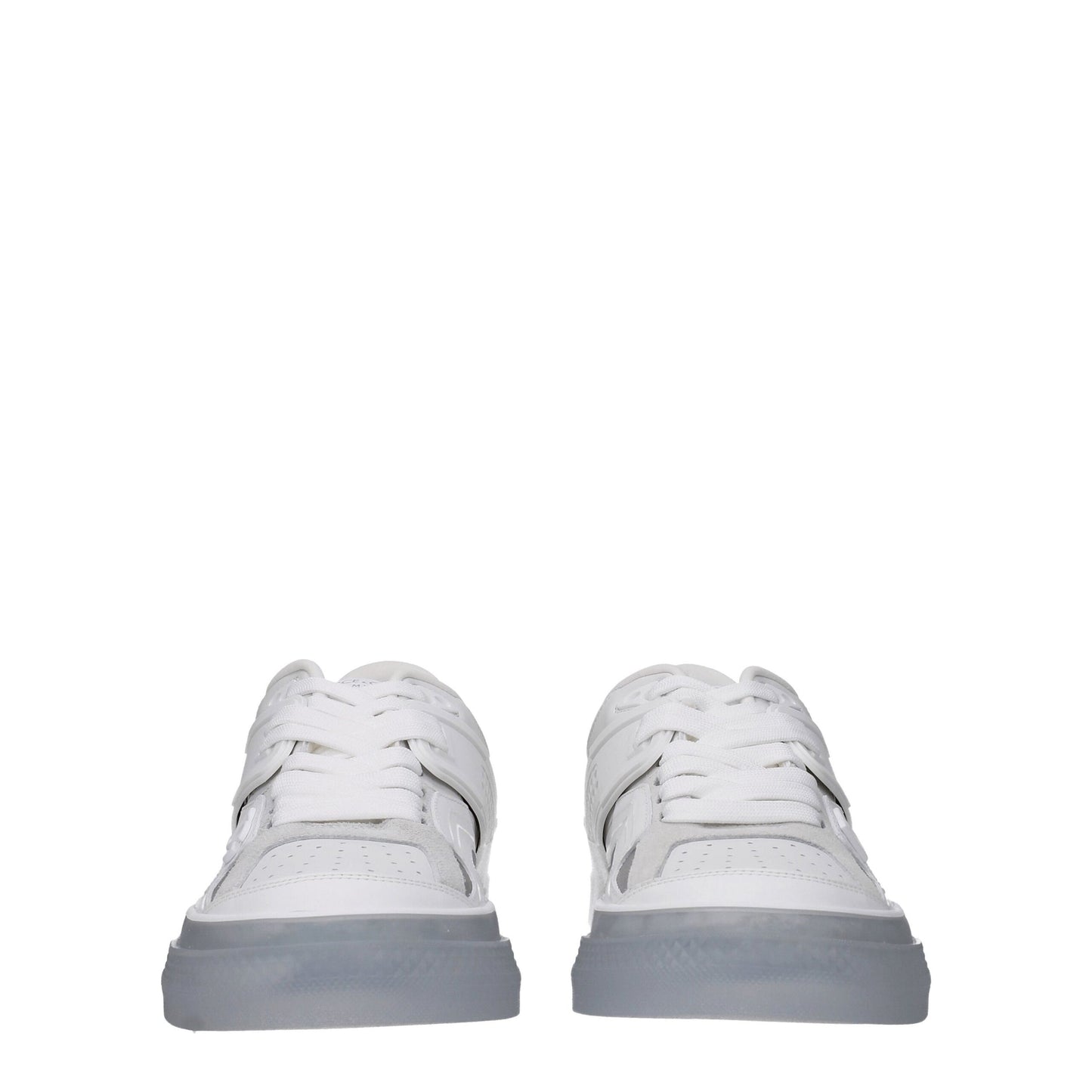 Dolce & Gabbana White & Grey Leather Custom 2.Zero Low-Top Sneakers for Men