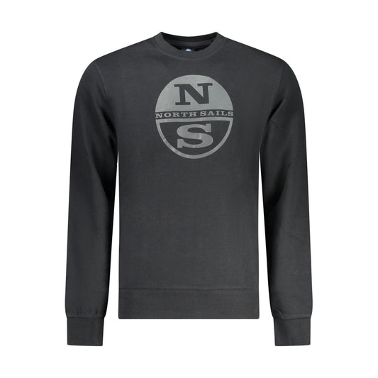 North Sails Black Cotton Crew Neck Sweatshirt for Men