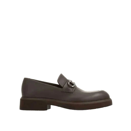 Salvatore Ferragamo Brown Calfskin Slip-On Loafers for Men