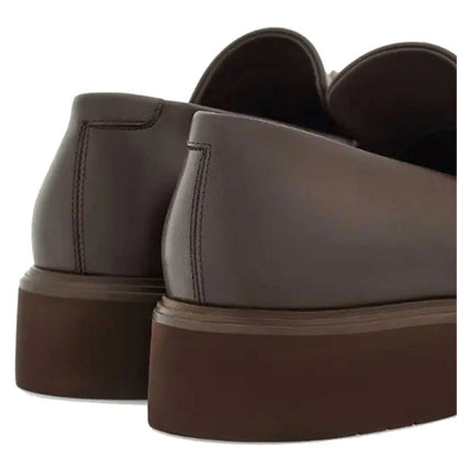 Salvatore Ferragamo Brown Calfskin Slip-On Loafers for Men