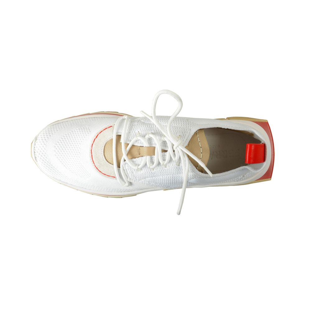 Salvatore Ferragamo White Fabric Athletic Sneakers for Men