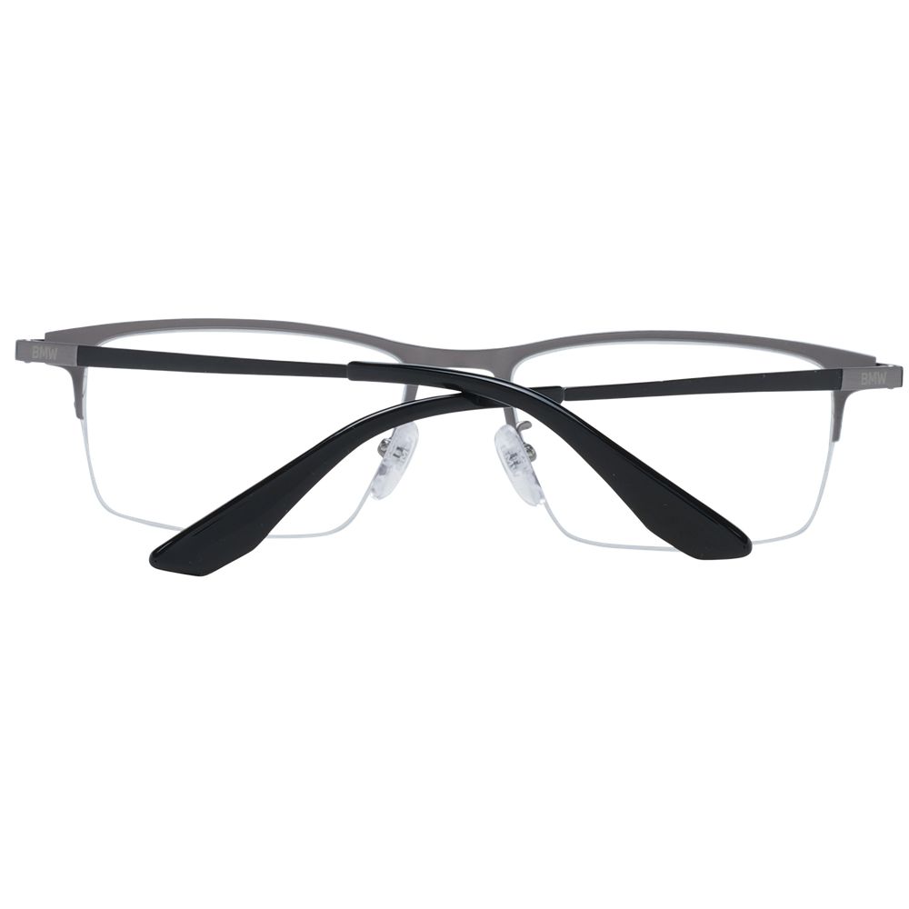 BMW Men’s Black Titanium Glasses – Half-Rim Rectangle Frames