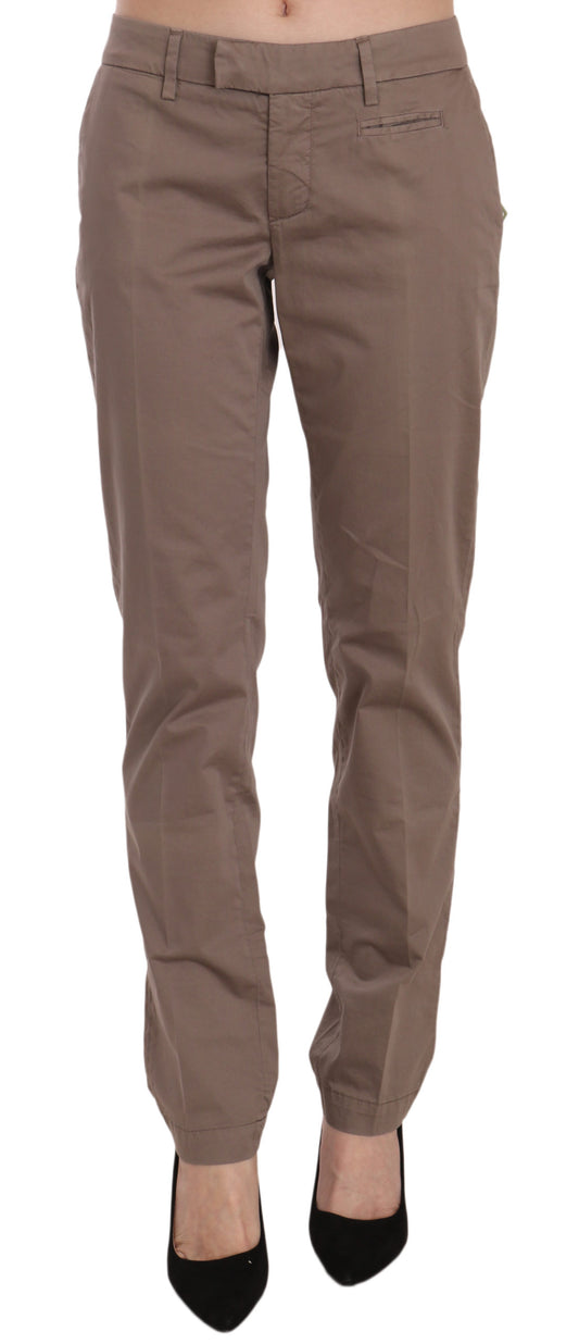  - Chic Brown Straight Cut Trousers