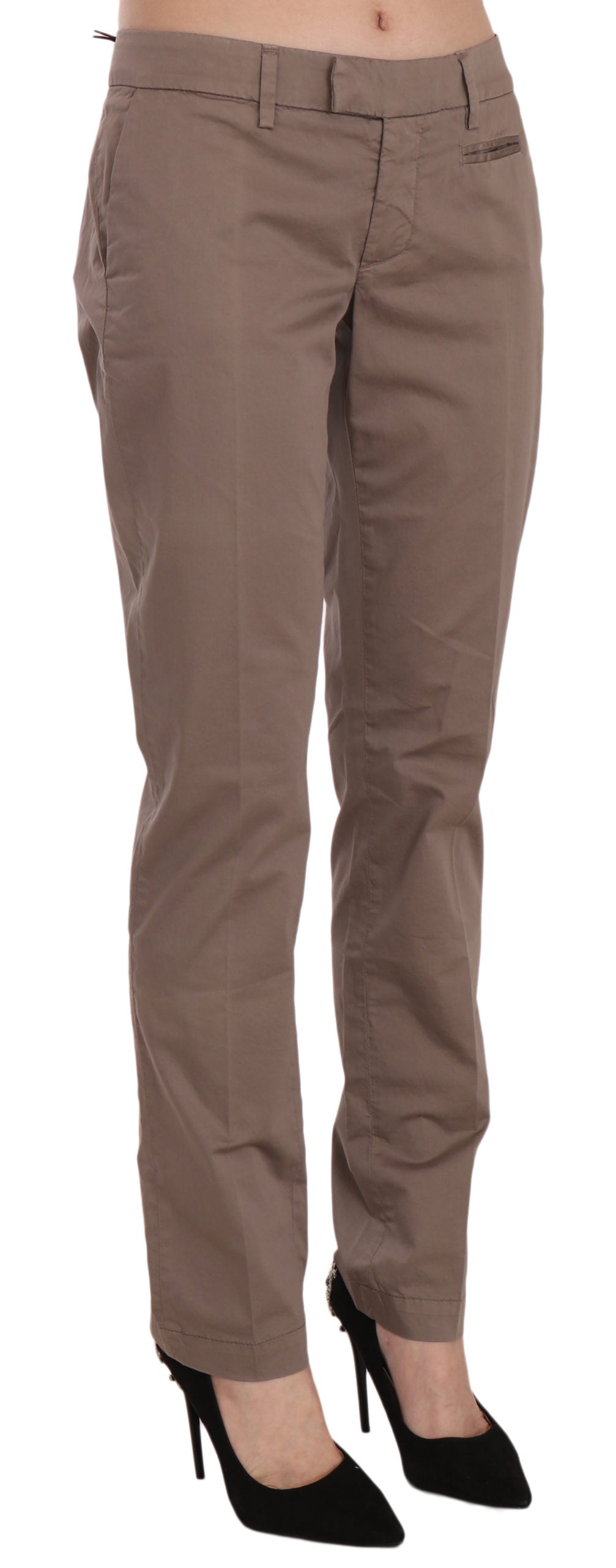  - Chic Brown Straight Cut Trousers