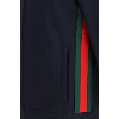 Gucci Blue Retro Zip-Up Track Jacket for Men