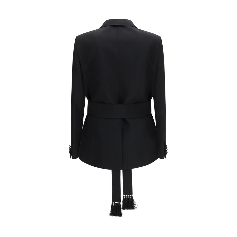 Valentino Black Wool Blazer with Belt