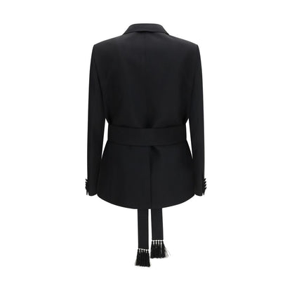 Valentino Black Wool Blazer with Belt
