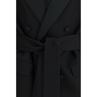 Valentino Black Wool Blazer with Belt