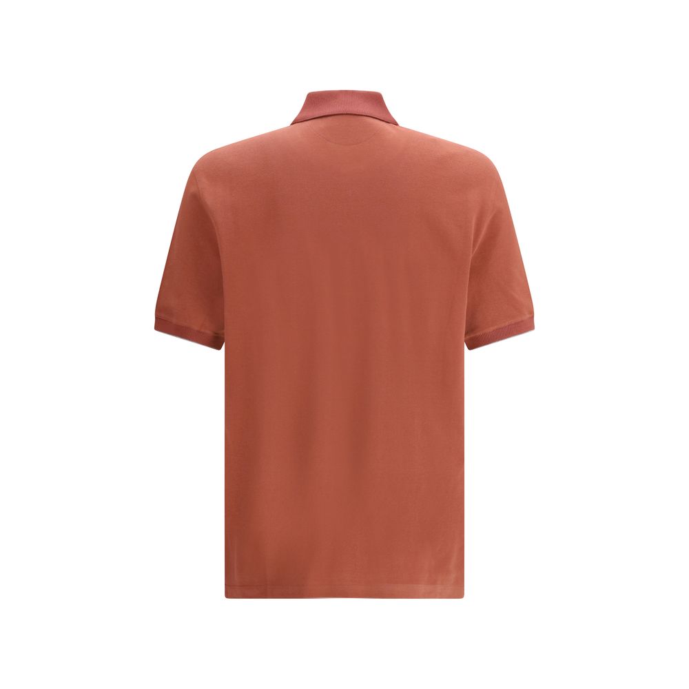 Brunello Cucinelli Orange Cotton Polo Shirt