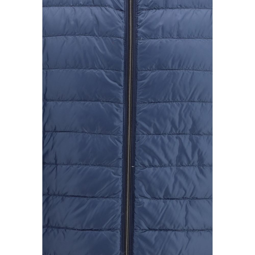 Herno White & Blue Padded Reversible Zip-Up Gilet Jacket