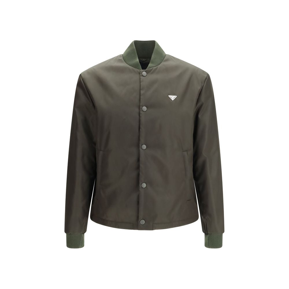 Prada Military Green Re-Nylon Bomber Jacket for Men