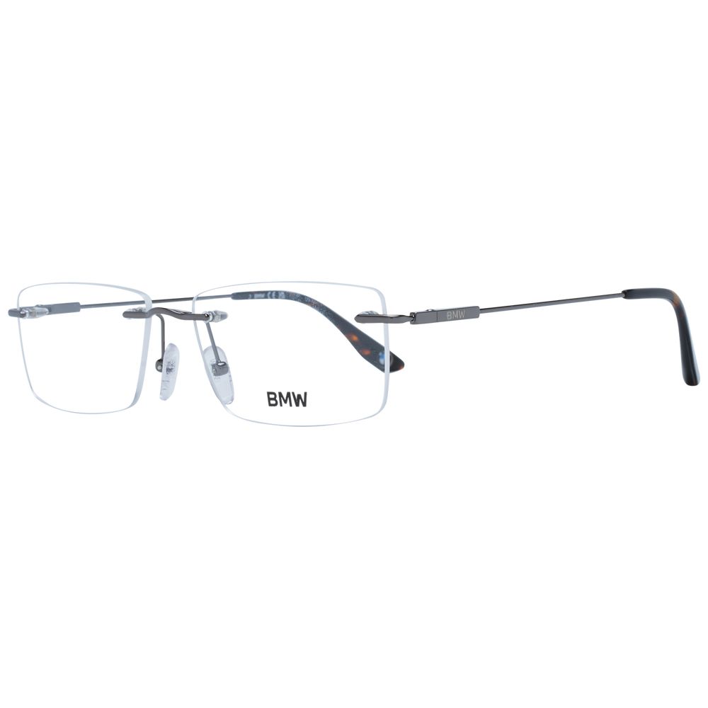 BMW Men's Optical Glasses – Gunmetal Rimless Frames, 56mm