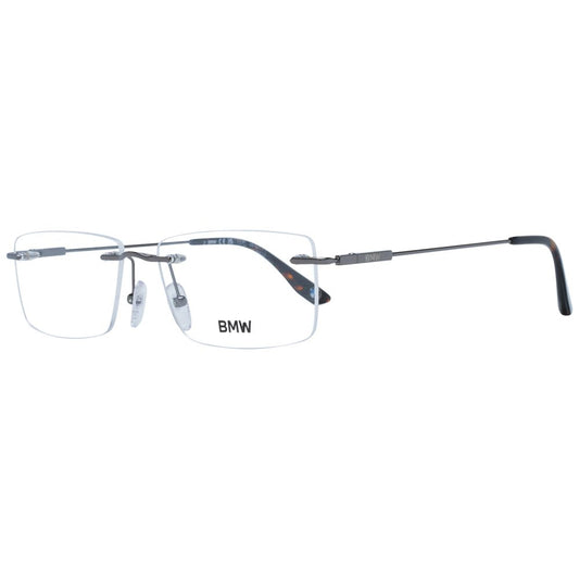 BMW Men's Optical Glasses – Gunmetal Rimless Frames, 56mm