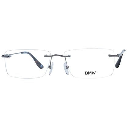 BMW Men's Optical Glasses – Gunmetal Rimless Frames, 56mm